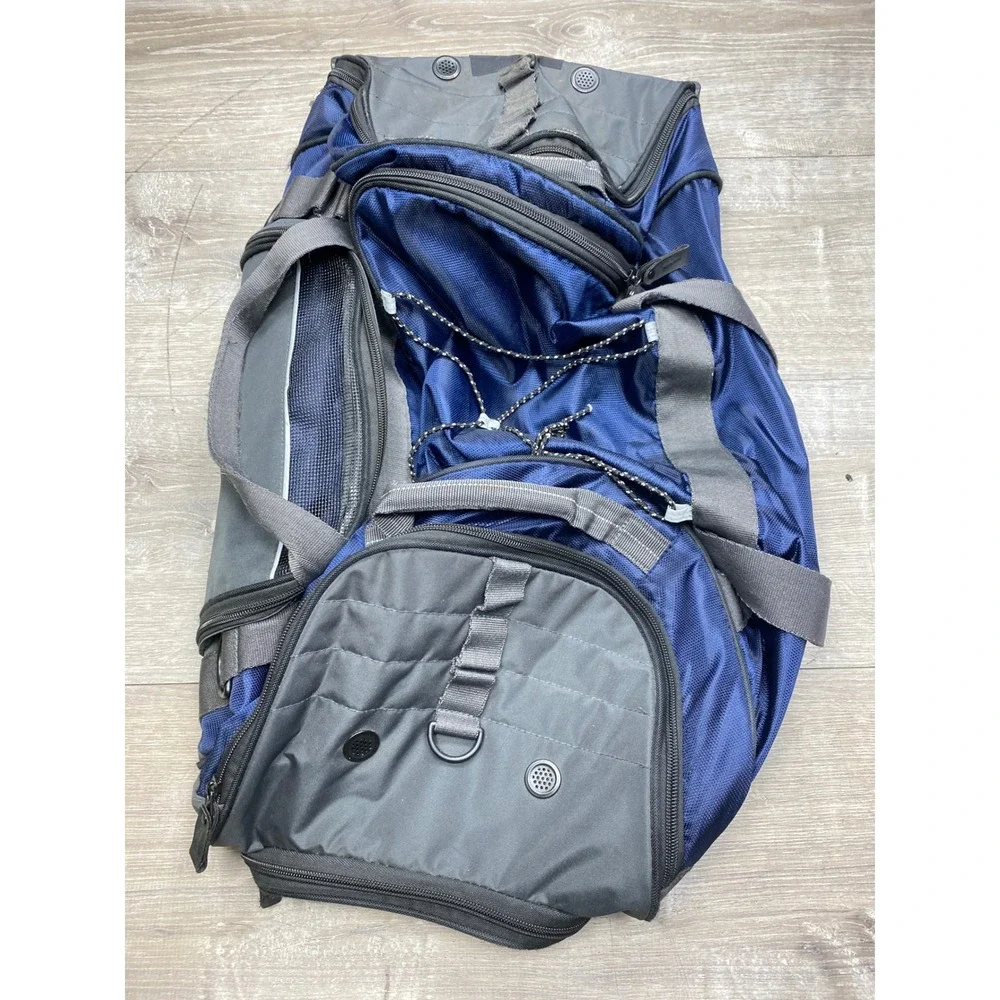 Eddie Bauer Rolling Duffel Bag Unisex Large Blue Gray Travel Luggage Gym Carryon
